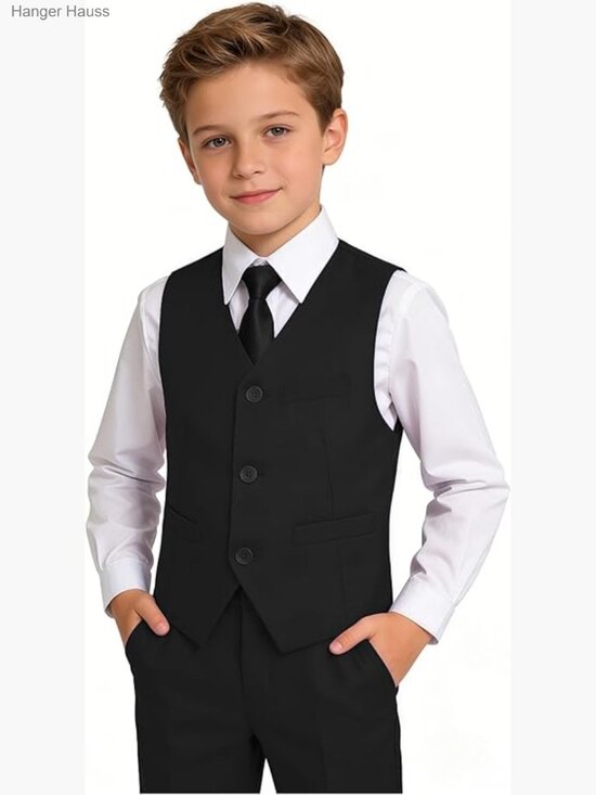 Other - Kids 4-Piece Suit Set with Vest, Pants, Shirt & Tie